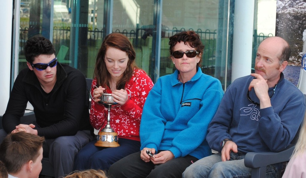 Jessica Atherton admires the McIntyre Trophy she won in the Mirror class - The Showdown 2009 ©  Andrea Francolini Photography http://www.afrancolini.com/